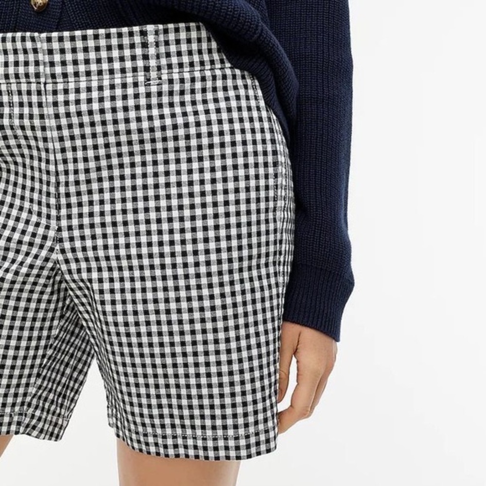 J. Crew Gingham Chino Black White Shorts Size 4